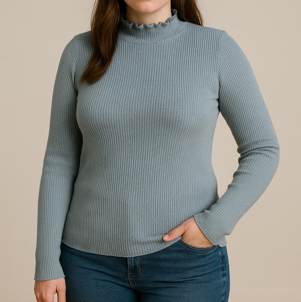 Super soft gray blue long sleeve shirt
